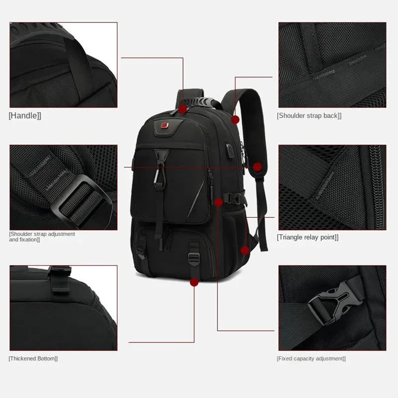 50/60/80L Unisex Men Outdoor USB Large Capacity Travel Pack Sports Trekking Rucksack Hiking Camping Backpack for Male
