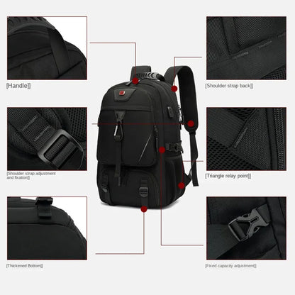 50/60/80L Unisex Men Outdoor USB Large Capacity Travel Pack Sports Trekking Rucksack Hiking Camping Backpack for Male