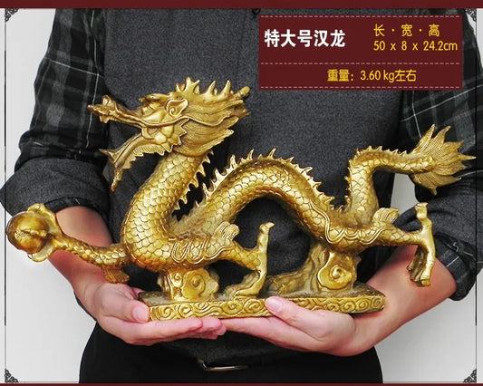 50 CM huge # HOME Lobby hall town house efficacious  exorcise evil spirits thriving business FENG SHUI Spiritual dragon  statue