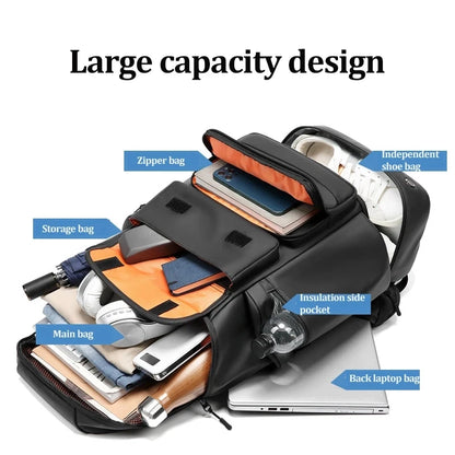 50 L Large Capacity Backpack Men Travel Outdoors Mountaineering Bag Waterproof Laptop Backpack Business Backpack With Shoe Bag