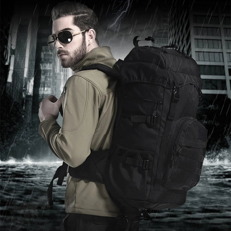 50 Liters Military Tactics Backpack Large Capacity for Men Nylon Army Bag Climbing Hiking Travel Bag Mochila Camouflage Backpack