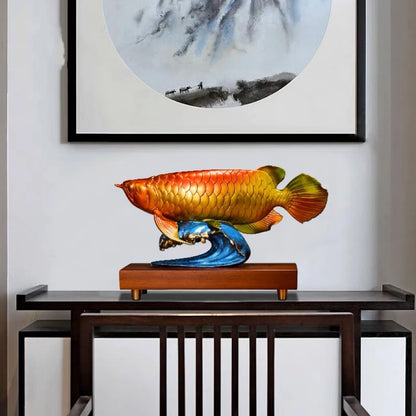 50% OFF 2023 Good Omens Home Shop Company Copper Arowana Golden Fish Decorative GOOD LUCK thriving business money FENG SHUI ART