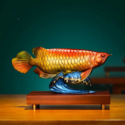 50% OFF 2023 Good Omens Home Shop Company Copper Arowana Golden Fish Decorative GOOD LUCK thriving business money FENG SHUI ART