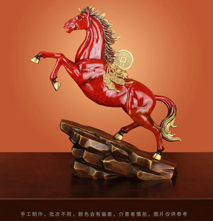 50% OFF 2023 Good Omens Home Shop Company MA SHANG YOU QIAN money copper RED GOOD LUCK Horse thriving business Success FENG SHUI