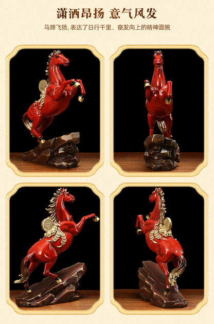 50% OFF 2023 Good Omens Home Shop Company MA SHANG YOU QIAN money copper RED GOOD LUCK Horse thriving business Success FENG SHUI