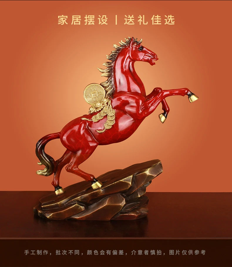 50% OFF 2023 Good Omens Home Shop Company MA SHANG YOU QIAN money copper RED GOOD LUCK Horse thriving business Success FENG SHUI