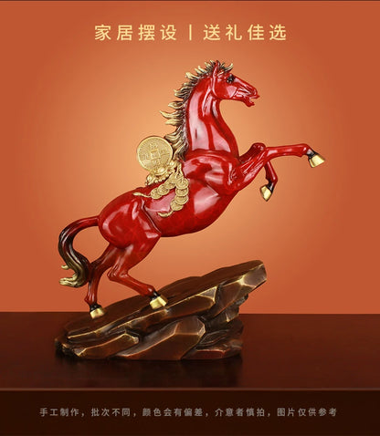 50% OFF 2023 Good Omens Home Shop Company MA SHANG YOU QIAN money copper RED GOOD LUCK Horse thriving business Success FENG SHUI