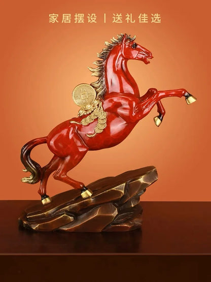 50% OFF 2023 Good Omens Home Shop Company MA SHANG YOU QIAN money copper RED GOOD LUCK Horse thriving business Success FENG SHUI