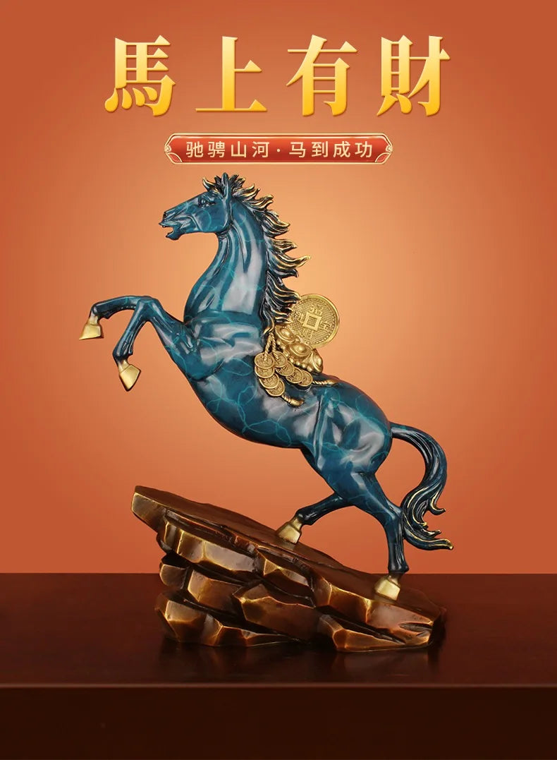 50% OFF 2023 Good Omens Home Shop Company copper MA SHANG YOU QIAN money GOOD LUCK thriving business Success FENG SHUI Horse