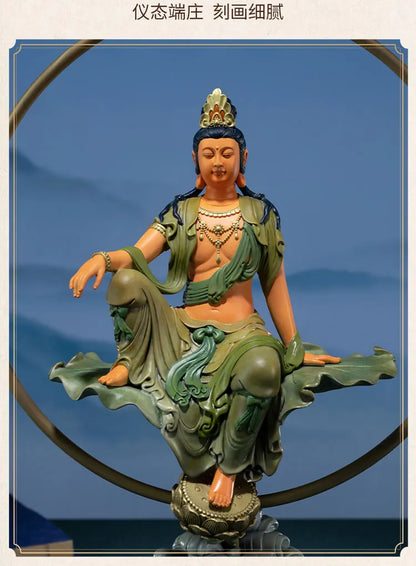 50%OFF 2023 HOME Family protection TOP Spiritual decoration ZI ZAI GUAN YIN goddess buddha Color COPPER carving Sculpture statue