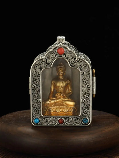 50% OFF 2023 Thailand Nepal Tibet Temple Omnipotent Shakyamuni Buddha Pocket amulet bless safety good luck all-powerful talisman