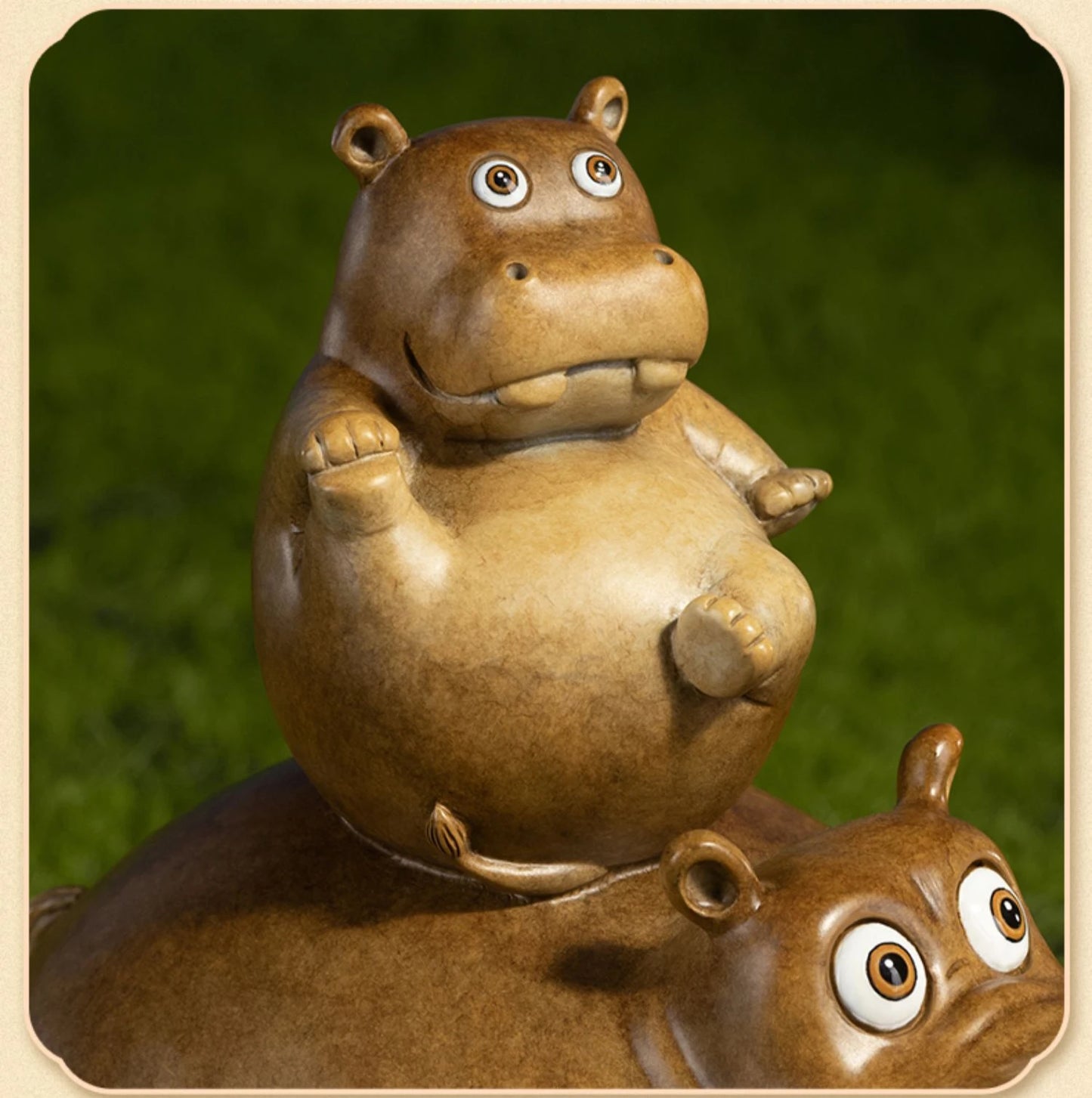 50% OFF Amazing TOP Handmade Rare hippo Mother and Child COPPER carving Animals work BAR CLUB HOME high grade decorative art