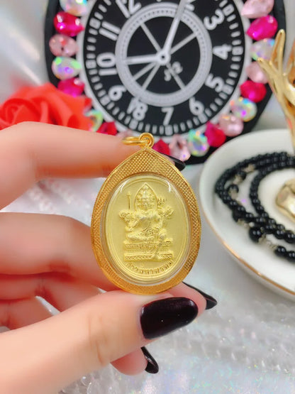 50% OFF Asia Thailand Temple four-faced Buddha figure effective Amulet Pendant GANESH God of wealth Amulet good luck talisman A2