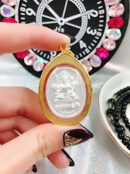 50% OFF Asia Thailand Temple four-faced Buddha figure effective Amulet Pendant GANESH God of wealth Amulet good luck talisman