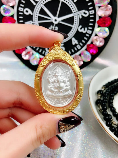 50% OFF Asia Thailand Temple four-faced Buddha figure effective Amulet Pendant GANESH God of wealth Amulet good luck talisman