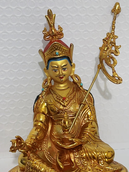 50% OFF GOOD Tibet Nepal Buddhism gilding COPPER Padmakara Guru Rinpoche Buddha statue HOME Family Effective protection large