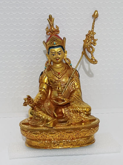 50% OFF GOOD Tibet Nepal Buddhism gilding COPPER Padmakara Guru Rinpoche Buddha statue HOME Family Effective protection large