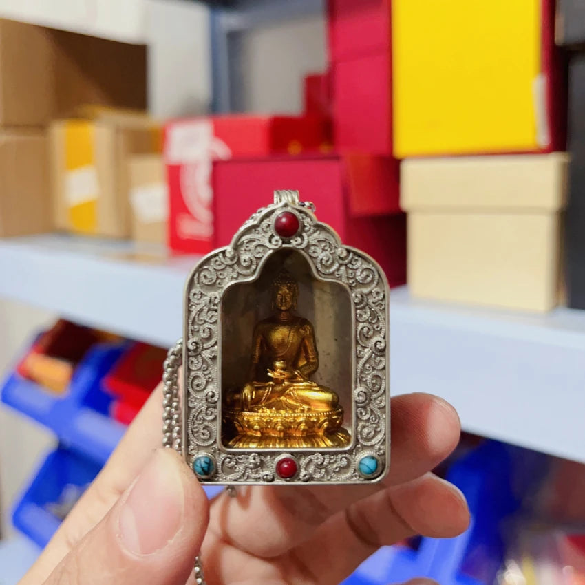 50% off GOOD Portable Amulet Sakyamuni Buddha GUWU HE Personal protection Efficacious talisman bless safety GOOD LUCK Pendant
