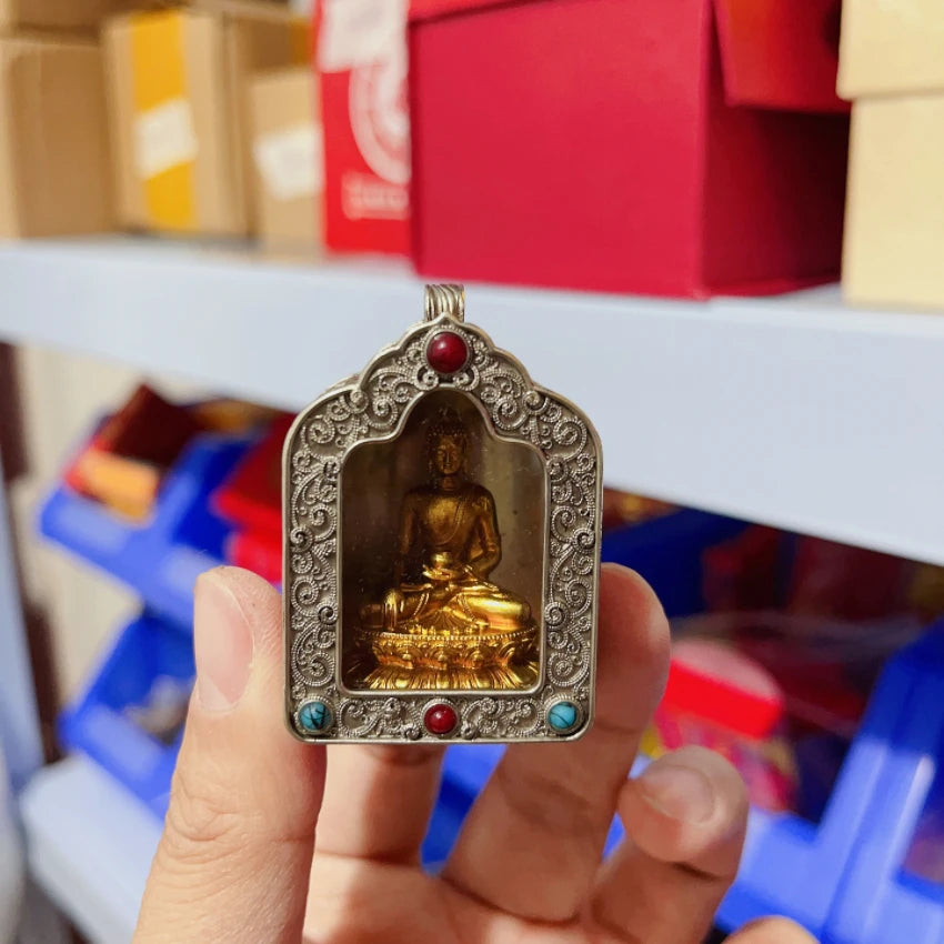 50% off GOOD Portable Amulet Sakyamuni Buddha GUWU HE Personal protection Efficacious talisman bless safety GOOD LUCK Pendant
