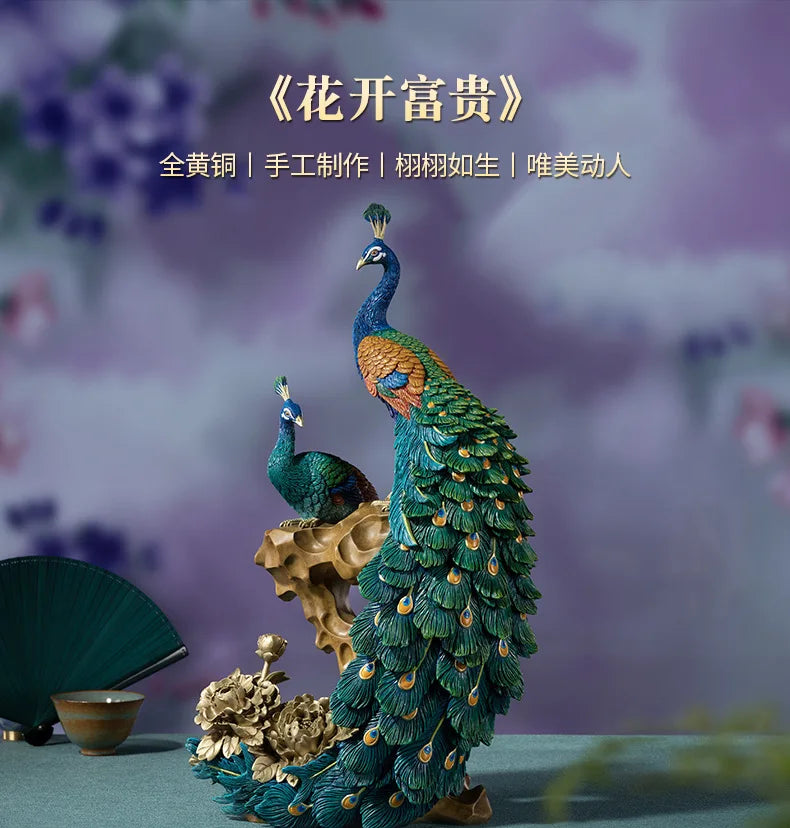 50% off large 2023 high grade Good luck Auspicious wealth peacock HOME OFFICE BAR CLUB decoration bring lucky money Sculpture