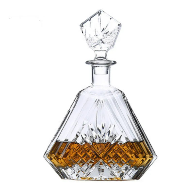 500-800Ml Elegant Whisky Wine Bottle Liquor Divider Thick Lead-Free Glass Wine Decanter Art Wine Set Distilled Beverage Pot