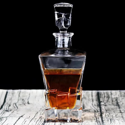 500-800Ml Elegant Whisky Wine Bottle Liquor Divider Thick Lead-Free Glass Wine Decanter Art Wine Set Distilled Beverage Pot