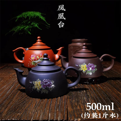 500CC Real Handmade Green Kettle Yixing Purple Clay Teapot Puer Tea Set Kung Fu Zisha Teaware