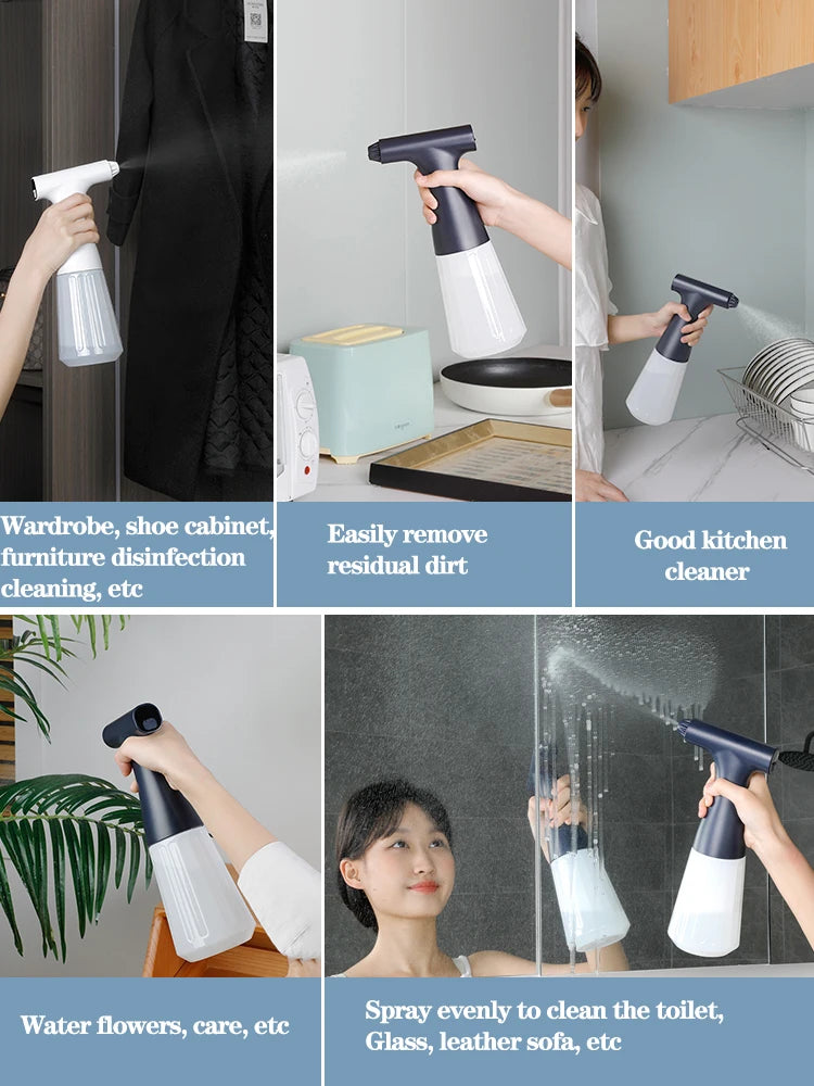 500ML Smart Handheld Atomizer Spray Gun Nano Sprayer Sterilizer Garden Sprayer Cordless Electric ULV Atomizer for Office