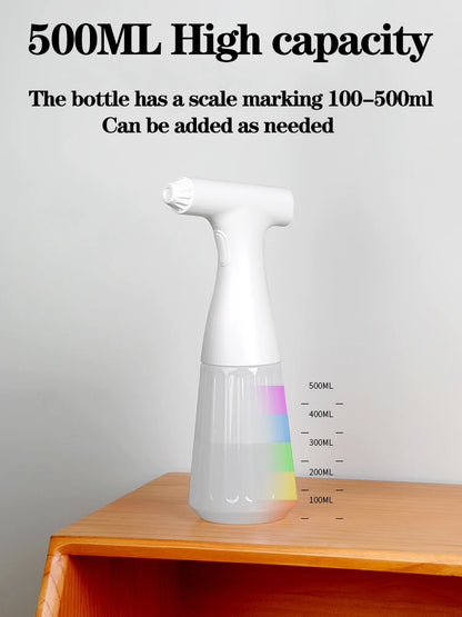 500ML Smart Handheld Atomizer Spray Gun Nano Sprayer Sterilizer Garden Sprayer Cordless Electric ULV Atomizer for Office