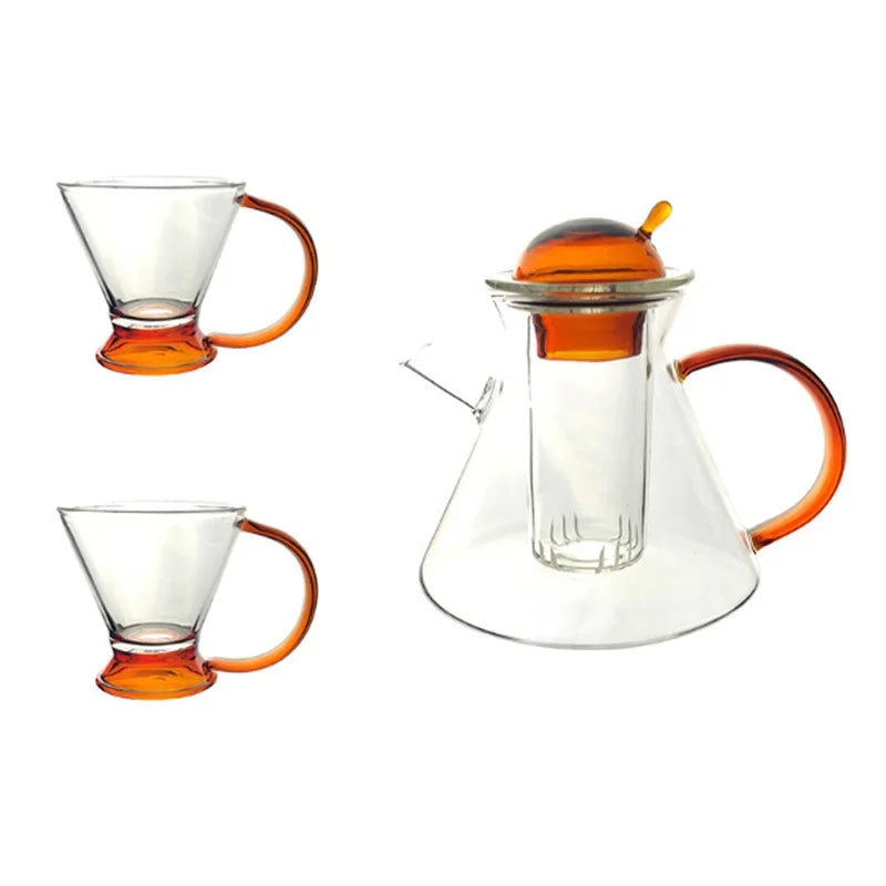 500ml Heat-resistant Glass Teapot Coffee Milk Tea Cup Flower Puer Tea Kettle Chinese Kung Fu Tea Set Nordic Modern Coffee Pot