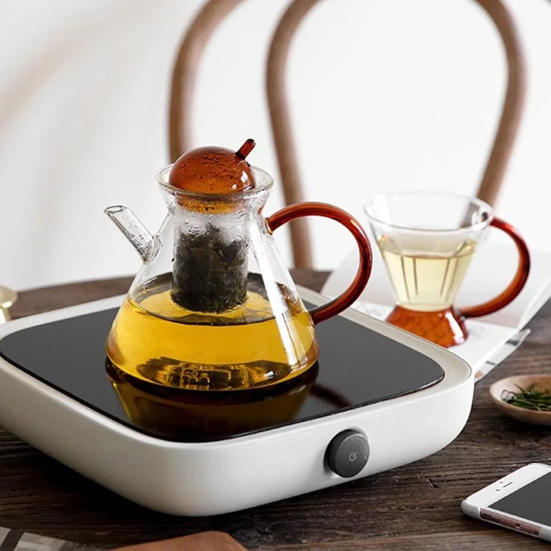 500ml Heat-resistant Glass Teapot Coffee Milk Tea Cup Flower Puer Tea Kettle Chinese Kung Fu Tea Set Nordic Modern Coffee Pot