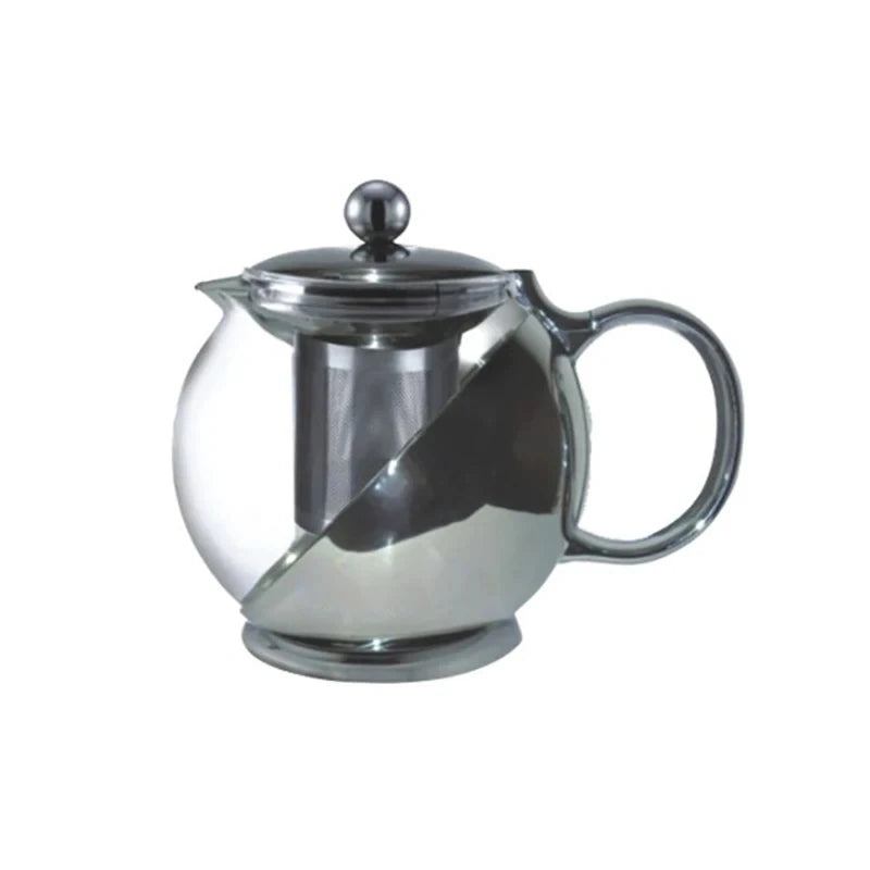 500ml New stainless steel Glass Spherical flower tea pot,Coffee Teapot Convenient Infuser Office Home,Flower Tea Set Puer Kettle