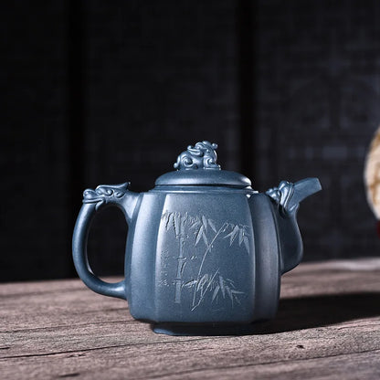 500ml Yixing Purple Sand Tea Pot Genuine Handmade Green Mud Quartet Teapot Large Capacity Kung Fu Zisha Tea Kettle Free Shipping