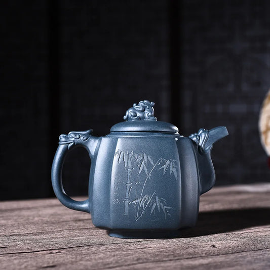 500ml Yixing Purple Sand Tea Pot Genuine Handmade Green Mud Quartet Teapot Large Capacity Kung Fu Zisha Tea Kettle Free Shipping