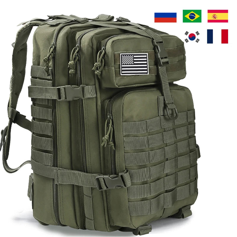 50L /25L waterproof large capacity outdoor travel backpack Men's wilderness camping hiking backpack available for men and women