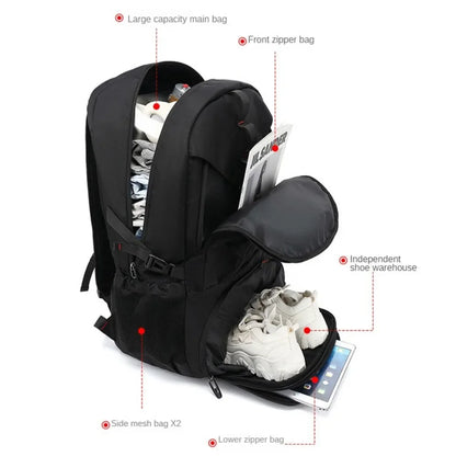 50L 80L Expandable Men's Backpack 17.3 Laptop USB Charging Waterproof Hiking Casual Travel Outdoor Backpacks Shoe Compartment