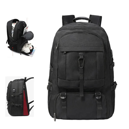 50L 80L Expandable Men's Backpack 17.3 Laptop USB Charging Waterproof Hiking Casual Travel Outdoor Backpacks Shoe Compartment