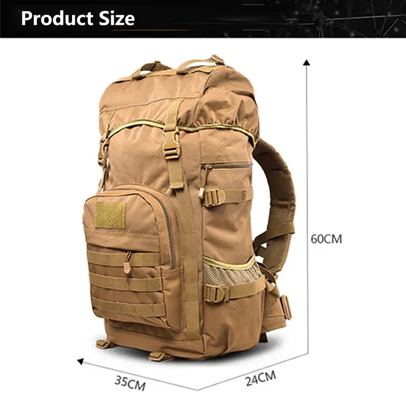 50L Backpack Large Tourism Military Tactics Large Capacity for Men Nylon Army Climbing Hiking Travel Mochila Camouflage Backpack
