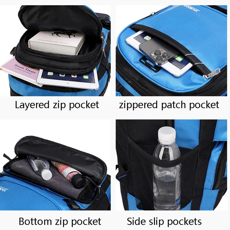 50L Men Unisex Outdoor Backpack Travel Sports Bag Pack Fishing Hiking Climbing Camping Rucksack For Male Women Female