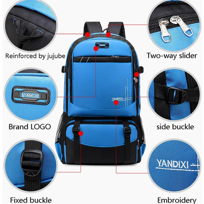 50L Men Unisex Outdoor Backpack Travel Sports Bag Pack Fishing Hiking Climbing Camping Rucksack For Male Women Female