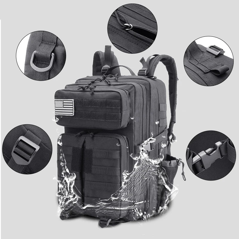 50L large capacity men's outdoor sports backpack 3P soft back outdoor waterproof backpack hiking camping hiking bag
