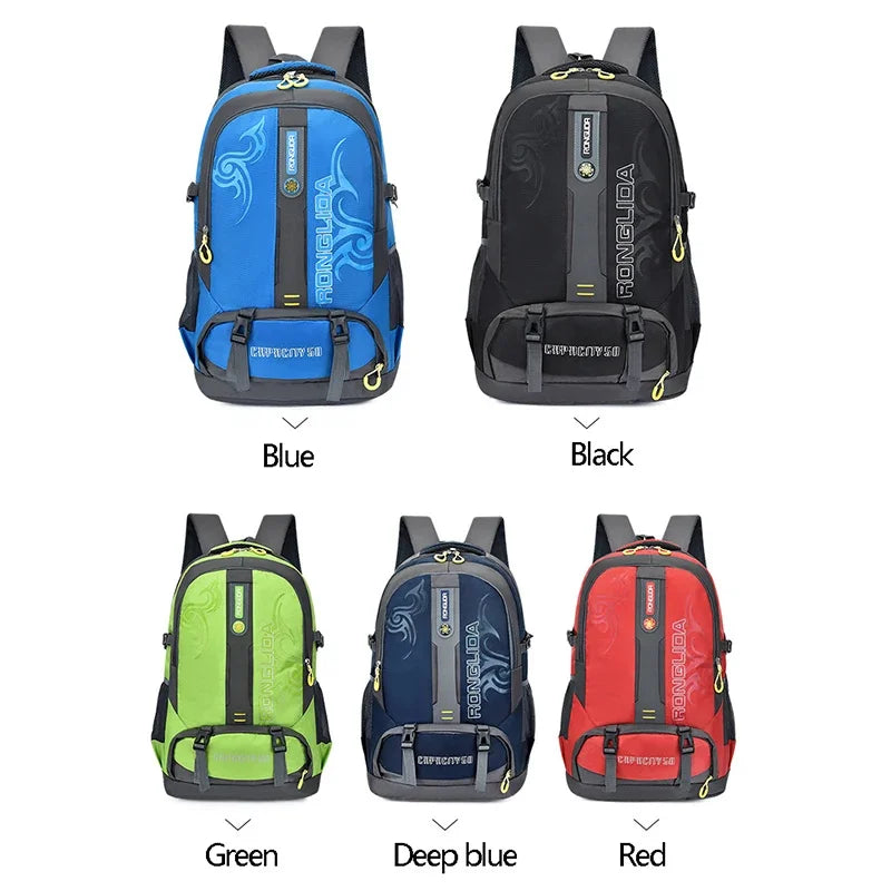 50L unisex men's travel back pack sports bag outdoor trekking Nylon hiking rucksack Climbing Camping backpack for male