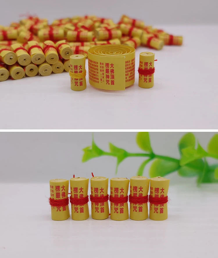 50PCS Wholesale Buddhist supplies miniature Shurangama Mantra Buddhist scriptures Paper roll amulet talisman Temple Abbot