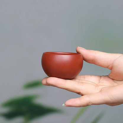 50cc Chinese Yixing Purple Clay Small Tea Cup Raw Ore Da Hong Pao Mud Tea Cup Handmade Exquisite Kungfu Tea Set Accessories
