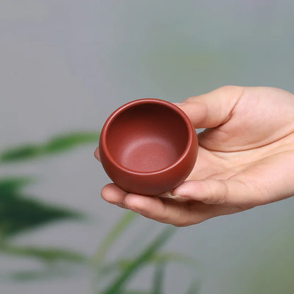 50cc Chinese Yixing Purple Clay Small Tea Cup Raw Ore Da Hong Pao Mud Tea Cup Handmade Exquisite Kungfu Tea Set Accessories