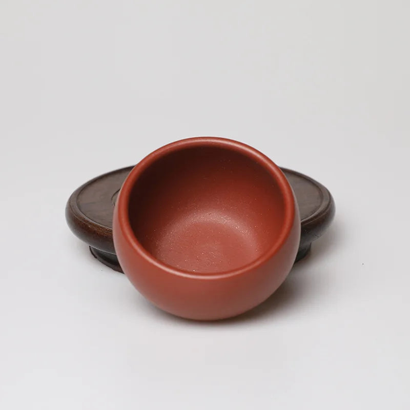 50cc Chinese Yixing Purple Clay Small Tea Cup Raw Ore Da Hong Pao Mud Tea Cup Handmade Exquisite Kungfu Tea Set Accessories