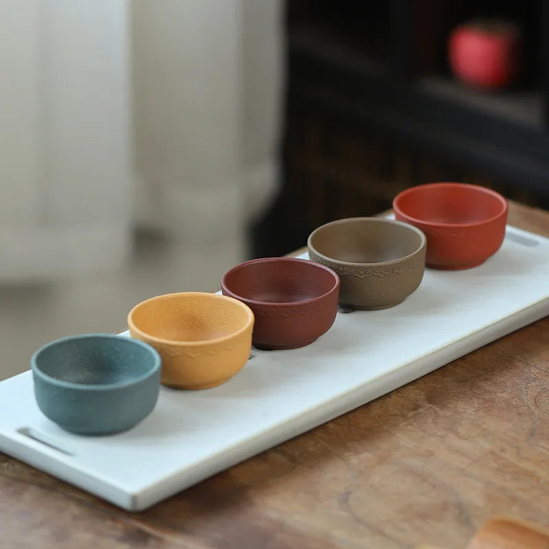 50cc Creative Ceramic Cup Purple Clay Teacup Chinese Multi-Function Crack Teacup Home Glaze Cute Mini Round Small Teacup