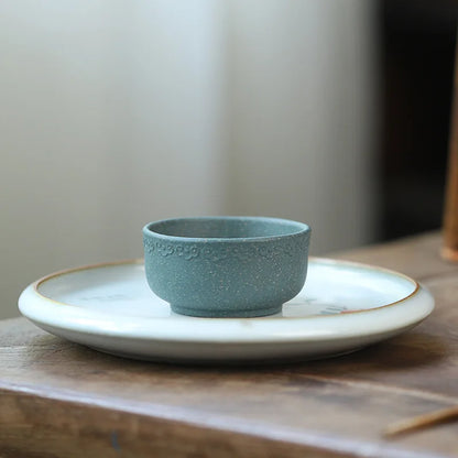 50cc Creative Ceramic Cup Purple Clay Teacup Chinese Multi-Function Crack Teacup Home Glaze Cute Mini Round Small Teacup