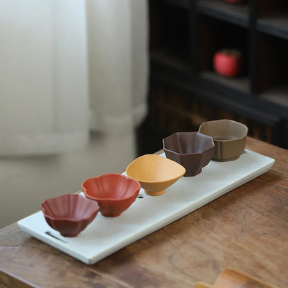 50cc Yixing 5-color Purple Sand Tea Cup 5 Kinds Of Mud Chinese Kung Fu Teacup Hand Made Heat Resistant Drinkware