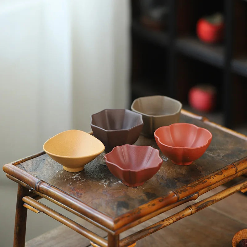 50cc Yixing 5-color Purple Sand Tea Cup 5 Kinds Of Mud Chinese Kung Fu Teacup Hand Made Heat Resistant Drinkware
